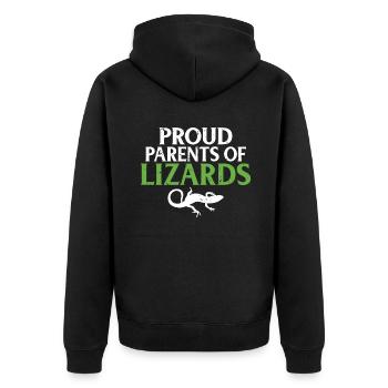 Eidechsenliebhaber Eidechse Geschenk Eidechse Besitzer - Unisex Premium Bio Zip Hoodie - Schwarz - Hinten - Nico (187cm)