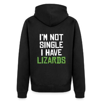 Eidechsenliebhaber Eidechse Geschenk Eidechse Besitzer - Unisex Premium Bio Zip Hoodie - Schwarz - Hinten - Nico (187cm)