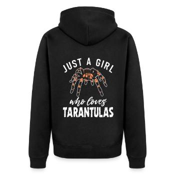 Spider Lover Gifts - Unisex Premium Organic Zip Hoodie - black - Back - Nico (187cm)