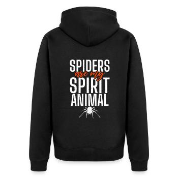 Spider Lover Gifts - Unisex Premium Organic Zip Hoodie - black - Back - Nico (187cm)