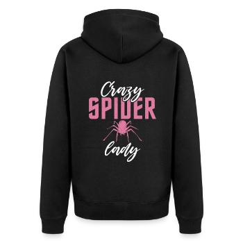 Spider Lover Gifts - Unisex Premium Organic Zip Hoodie - black - Back - Nico (187cm)