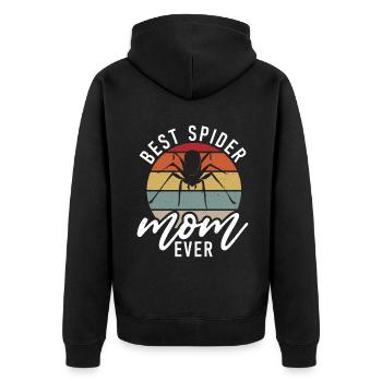 Spider Lover Gifts - Unisex Premium Organic Zip Hoodie - black - Back - Nico (187cm)