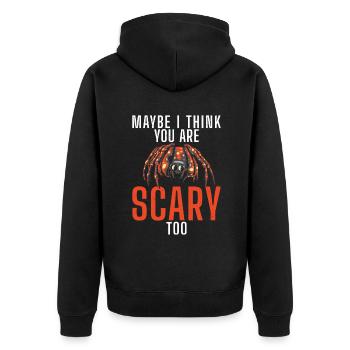 Spider Lover Gifts - Unisex Premium Organic Zip Hoodie - black - Back - Nico (187cm)