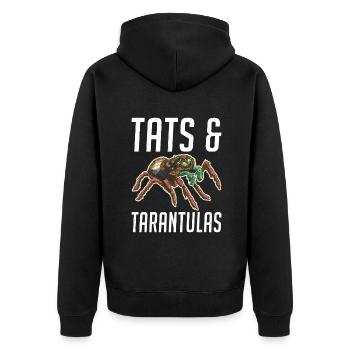 Spider Lover Gifts - Unisex Premium Organic Zip Hoodie - black - Back - Nico (187cm)