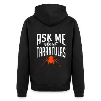 Spider Lover Gifts - Unisex Premium Organic Zip Hoodie - black - Back - Nico (187cm)