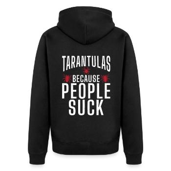 Spider Lover Gifts - Unisex Premium Organic Zip Hoodie - black - Back - Nico (187cm)