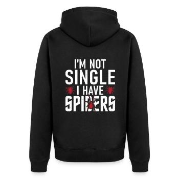 Spider Lover Gifts - Unisex Premium Organic Zip Hoodie - black - Back - Nico (187cm)