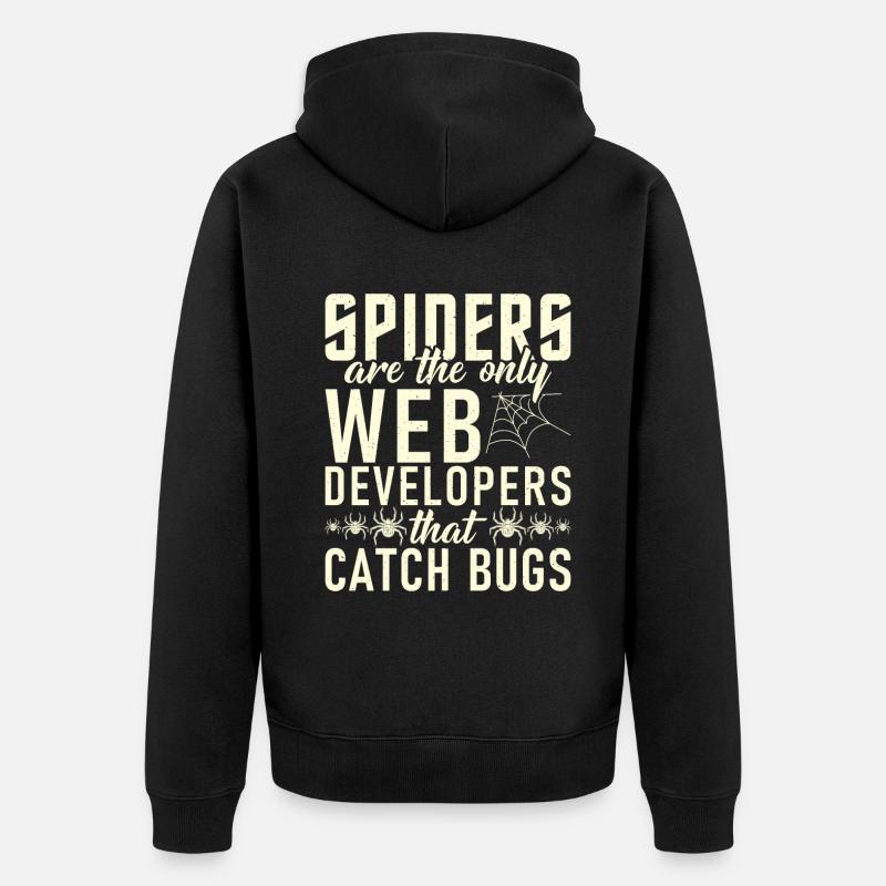 Spider Lover Geschenke - Unisex Premium Bio Zip Hoodie - Schwarz