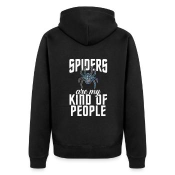 Spider Lover Gifts - Unisex Premium Organic Zip Hoodie - black - Back - Nico (187cm)