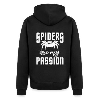 Spider Lover Gifts - Unisex Premium Organic Zip Hoodie - black - Back - Nico (187cm)