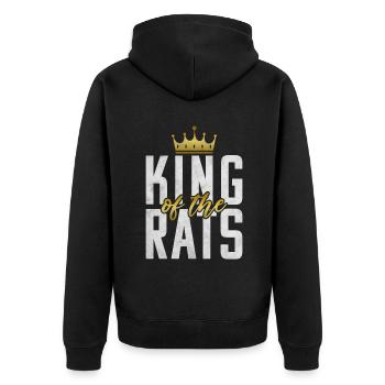 Rattenbesitzer Geschenk Ratten Liebhaber - Unisex Premium Bio Zip Hoodie - Schwarz - Hinten - Nico (187cm)