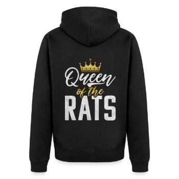Rattenbesitzer Geschenk Ratten Liebhaber - Unisex Premium Bio Zip Hoodie - Schwarz - Hinten - Nico (187cm)