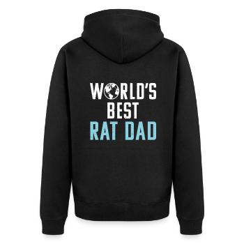 Rattenbesitzer Geschenk Ratten Liebhaber - Unisex Premium Bio Zip Hoodie - Schwarz - Hinten - Nico (187cm)