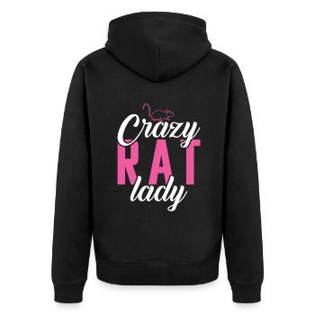 Rattenbesitzer Geschenk Ratten Liebhaber - Unisex Premium Bio Zip Hoodie - Schwarz - Hinten - Nico (187cm)
