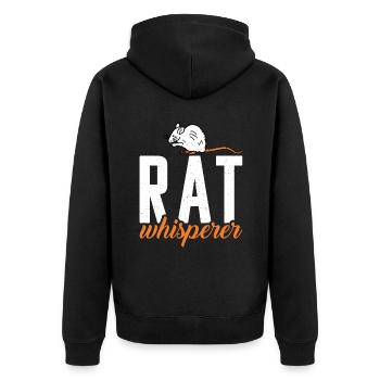 Rattenbesitzer Geschenk Ratten Liebhaber - Unisex Premium Bio Zip Hoodie - Schwarz - Hinten - Nico (187cm)