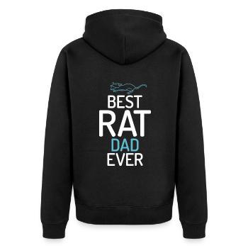 Rattenbesitzer Geschenk Ratten Liebhaber - Unisex Premium Bio Zip Hoodie - Schwarz - Hinten - Nico (187cm)