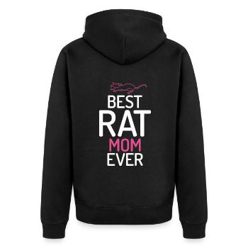 Rattenbesitzer Geschenk Ratten Liebhaber - Unisex Premium Bio Zip Hoodie - Schwarz - Hinten - Nico (187cm)