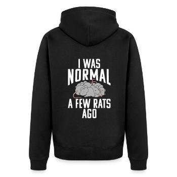 Rattenbesitzer Geschenk Ratten Liebhaber - Unisex Premium Bio Zip Hoodie - Schwarz - Hinten - Nico (187cm)