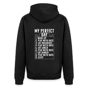 Rat Propriétaire Cadeau Rats Lover - Veste à capuche bio Premium Unisexe - noir - Dos - Nico (187cm)