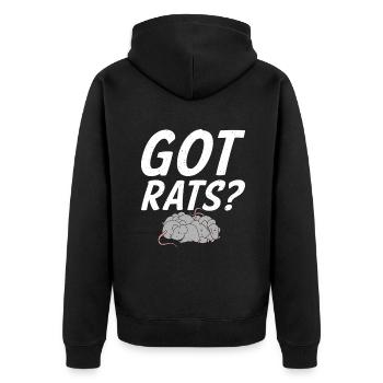 Rattenbesitzer Geschenk Ratten Liebhaber - Unisex Premium Bio Zip Hoodie - Schwarz - Hinten - Nico (187cm)