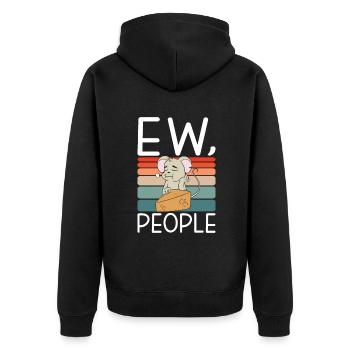 Rattenbesitzer Geschenk Ratten Liebhaber - Unisex Premium Bio Zip Hoodie - Schwarz - Hinten - Nico (187cm)