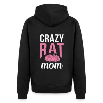 Rattenbesitzer Geschenk Ratten Liebhaber - Unisex Premium Bio Zip Hoodie - Schwarz - Hinten - Nico (187cm)