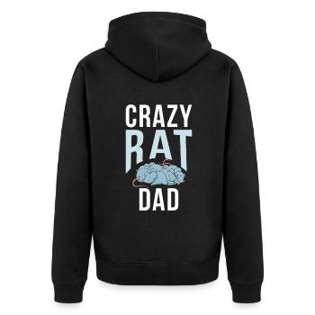 Rattenbesitzer Geschenk Ratten Liebhaber - Unisex Premium Bio Zip Hoodie - Schwarz - Hinten - Nico (187cm)