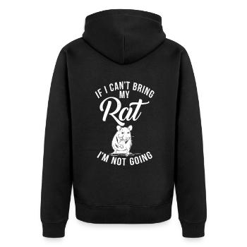 Rat Owner Gift Rats Lover - Unisex Premium Organic Zip Hoodie - black - Back - Nico (187cm)