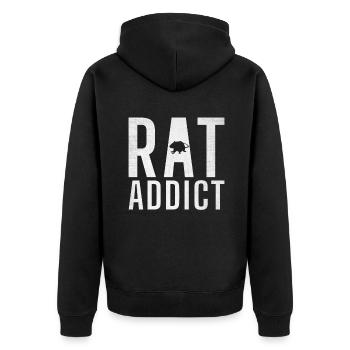 Rattenbesitzer Geschenk Ratten Liebhaber - Unisex Premium Bio Zip Hoodie - Schwarz - Hinten - Nico (187cm)