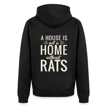 Rattenbesitzer Geschenk Ratten Liebhaber - Unisex Premium Bio Zip Hoodie - Schwarz - Hinten - Nico (187cm)