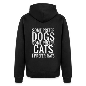 Rattenbesitzer Geschenk Ratten Liebhaber - Unisex Premium Bio Zip Hoodie - Schwarz - Hinten - Nico (187cm)