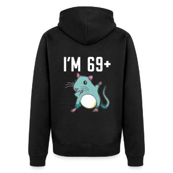 Rattenbesitzer Geschenk Ratten Liebhaber - Unisex Premium Bio Zip Hoodie - Schwarz - Hinten - Nico (187cm)