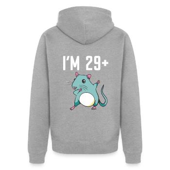 Rat Owner Gift Rats Lover - Unisex Premium Organic Zip Hoodie - heather grey - Back - Nico (187cm)