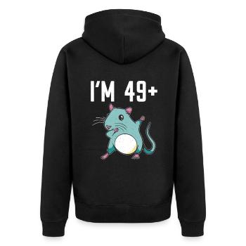 Rattenbesitzer Geschenk Ratten Liebhaber - Unisex Premium Bio Zip Hoodie - Schwarz - Hinten - Nico (187cm)