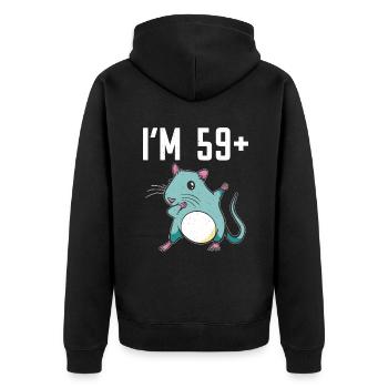 Rattenbesitzer Geschenk Ratten Liebhaber - Unisex Premium Bio Zip Hoodie - Schwarz - Hinten - Nico (187cm)