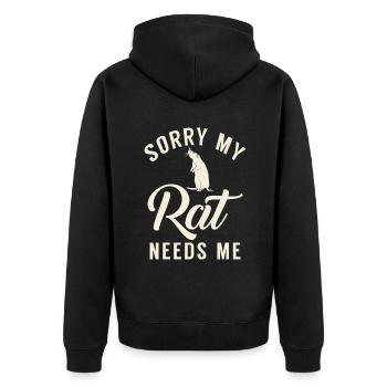 Rat Propriétaire Cadeau Rats Lover - Veste à capuche bio Premium Unisexe - noir - Dos - Nico (187cm)