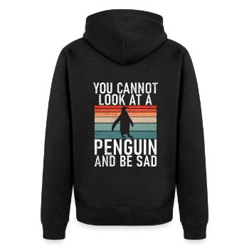 Penguin Lover Penguin Cadeaux - Veste à capuche bio Premium Unisexe - noir - Dos - Nico (187cm)