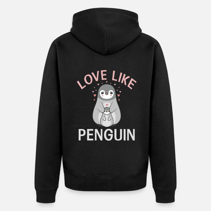 Penguin Lover Penguin Cadeaux - Veste à capuche bio Premium Unisexe - noir
