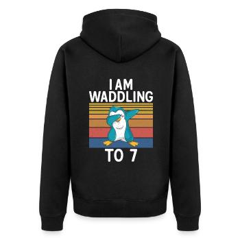 Pinguinliebhaber Pinguin Geschenke - Unisex Premium Bio Zip Hoodie - Schwarz - Hinten - Nico (187cm)