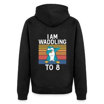 Pinguinliebhaber Pinguin Geschenke - Unisex Premium Bio Zip Hoodie - Schwarz - Hinten - Nico (187cm)