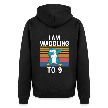 Penguin Lover Penguin Gifts - Unisex Premium Organic Zip Hoodie - black - Back - Nico (187cm)