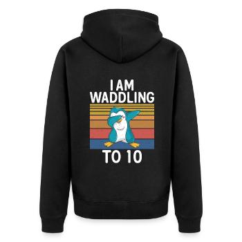 Pinguinliebhaber Pinguin Geschenke - Unisex Premium Bio Zip Hoodie - Schwarz - Hinten - Nico (187cm)