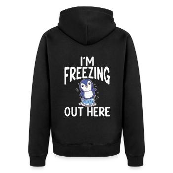 Penguin Lover Penguin Gifts - Unisex Premium Organic Zip Hoodie - black - Back - Nico (187cm)