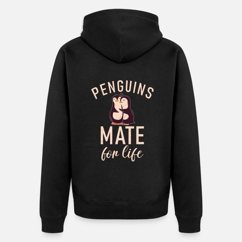 Penguin Lover Penguin Cadeaux - Veste à capuche bio Premium Unisexe - noir