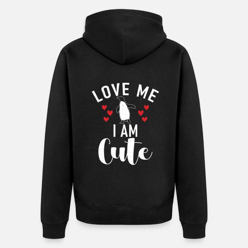 Penguin Lover Penguin Cadeaux - Veste à capuche bio Premium Unisexe - noir