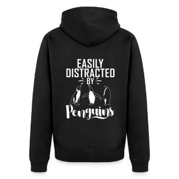 Penguin Lover Penguin Cadeaux - Veste à capuche bio Premium Unisexe - noir - Dos - Nico (187cm)