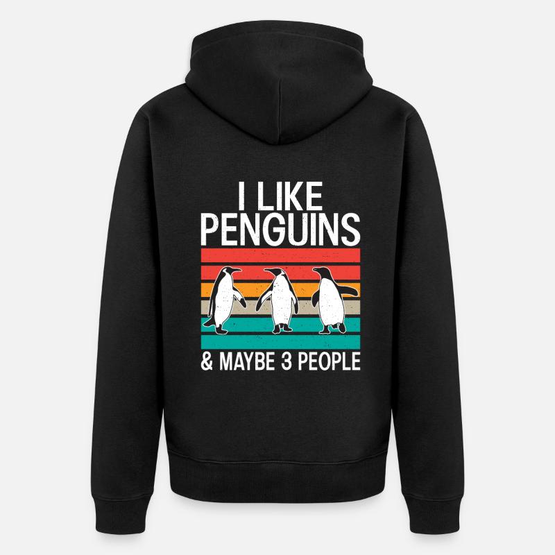 Penguin Lover Penguin Cadeaux - Veste à capuche bio Premium Unisexe - noir