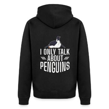 Penguin Lover Penguin Gifts - Unisex Premium Organic Zip Hoodie - black - Back - Nico (187cm)