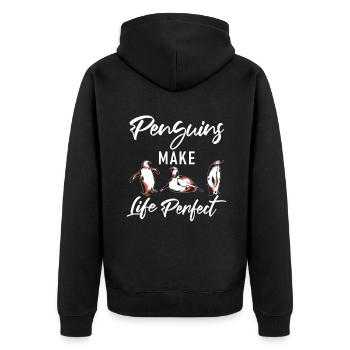 Penguin Lover Penguin Cadeaux - Veste à capuche bio Premium Unisexe - noir - Dos - Nico (187cm)