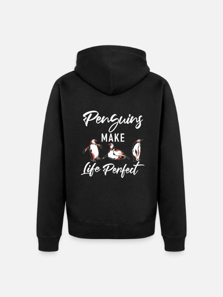 Pinguinliebhaber Pinguin Geschenke - Unisex Premium Bio Zip Hoodie - Schwarz